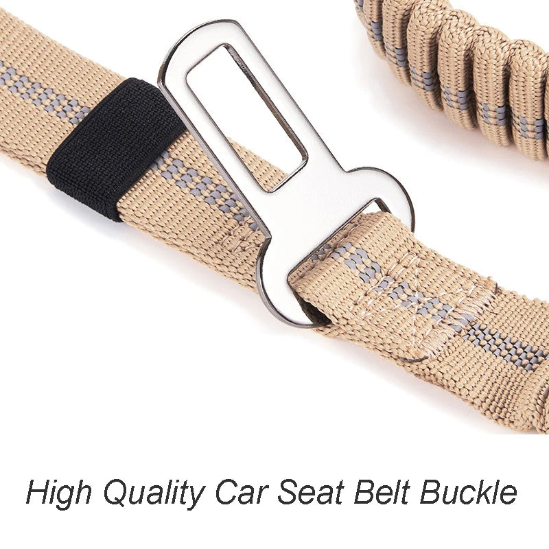 Heavy Duty Leash with Seatbelt Attachment