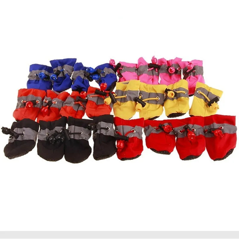 4pcs/set Waterproof Dog Shoes