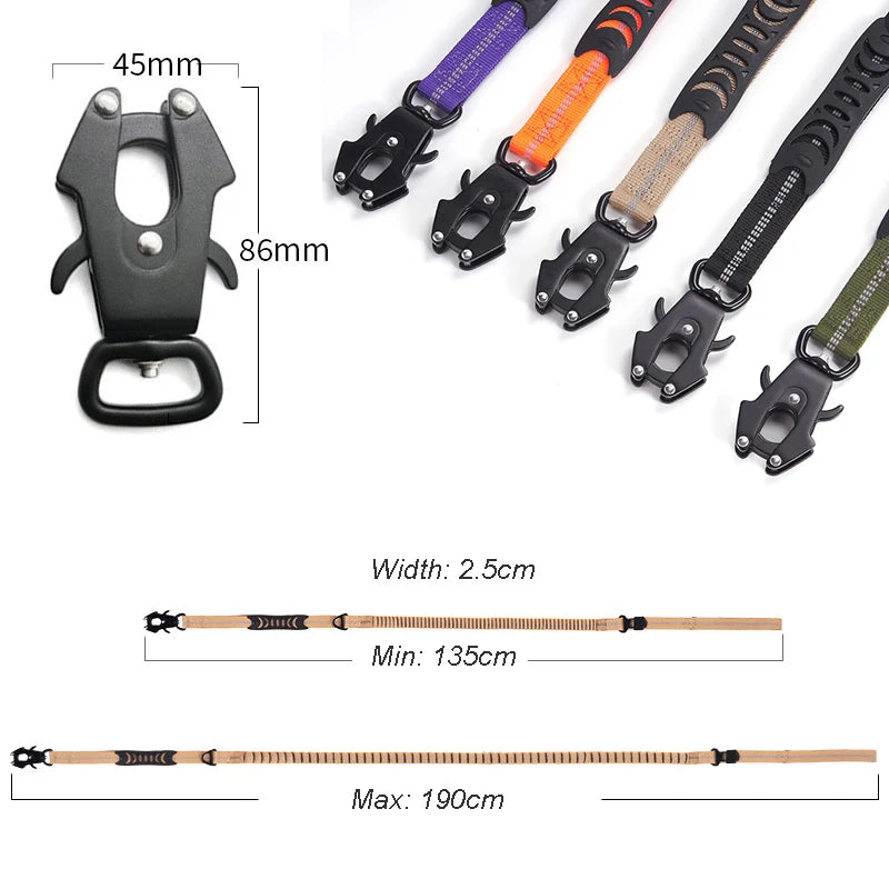 Heavy Duty Leash with Seatbelt Attachment